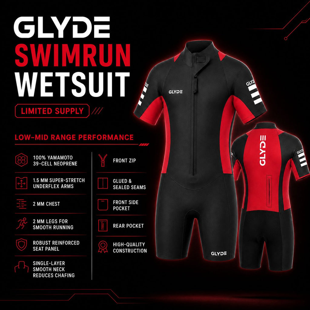 GLYDE MENS AMPHIBIAN SWIMRUN WETSUIT - BLUE OR RED