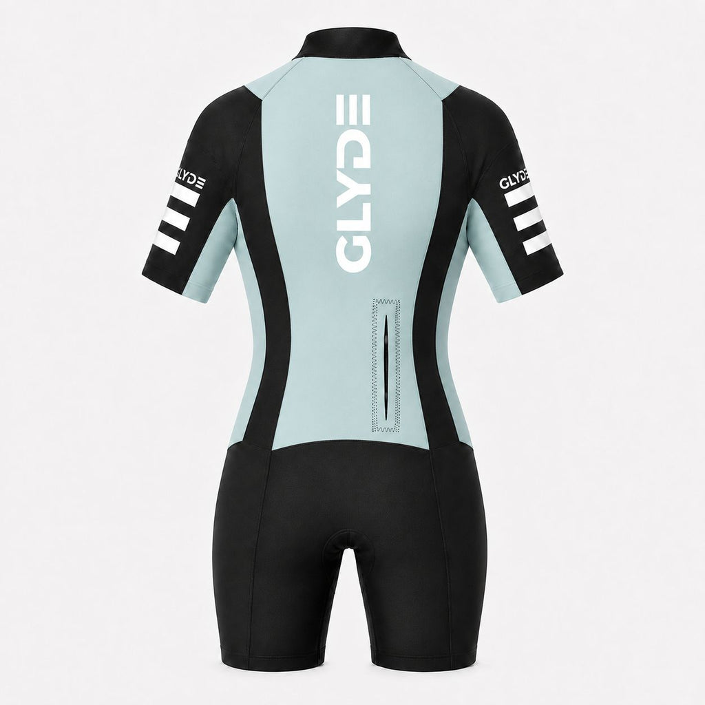 GLYDE WOMENS AMPHIBIAN SWIMRUN WETSUIT PINK & PASTEL TEAL